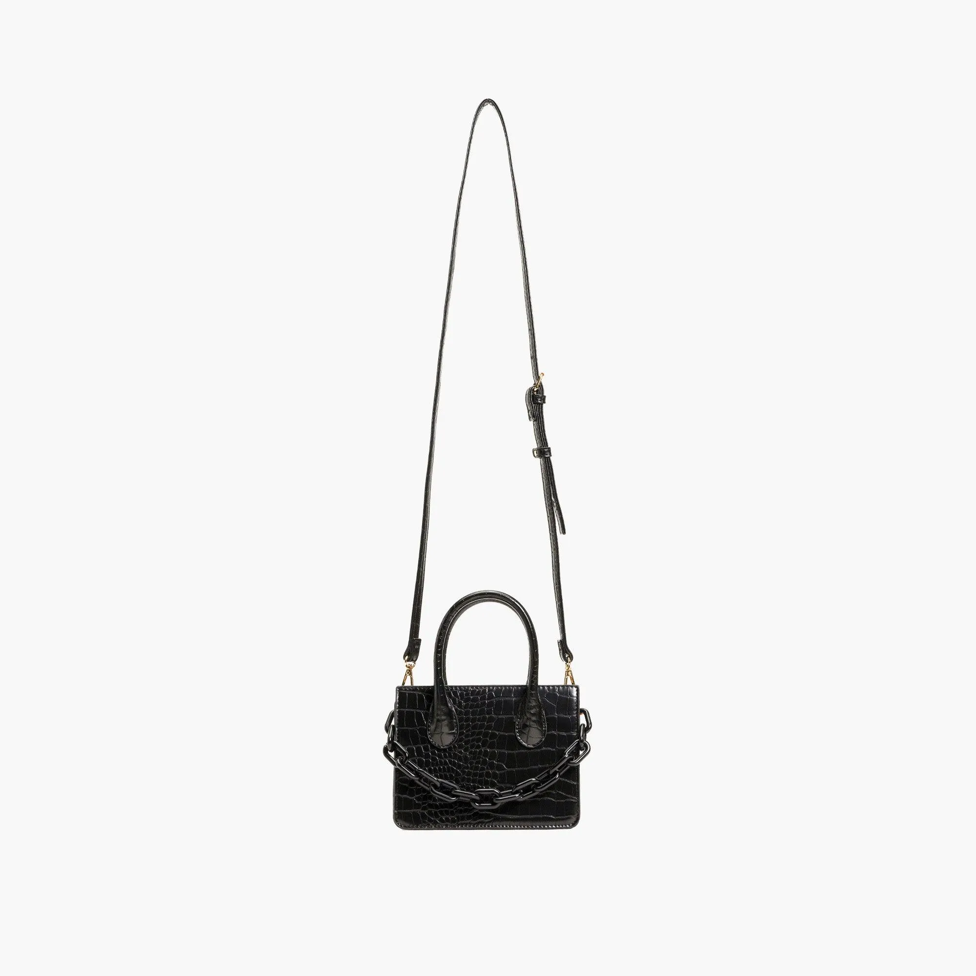 Kenzie Chain Vegan Croc Crossbody Bag