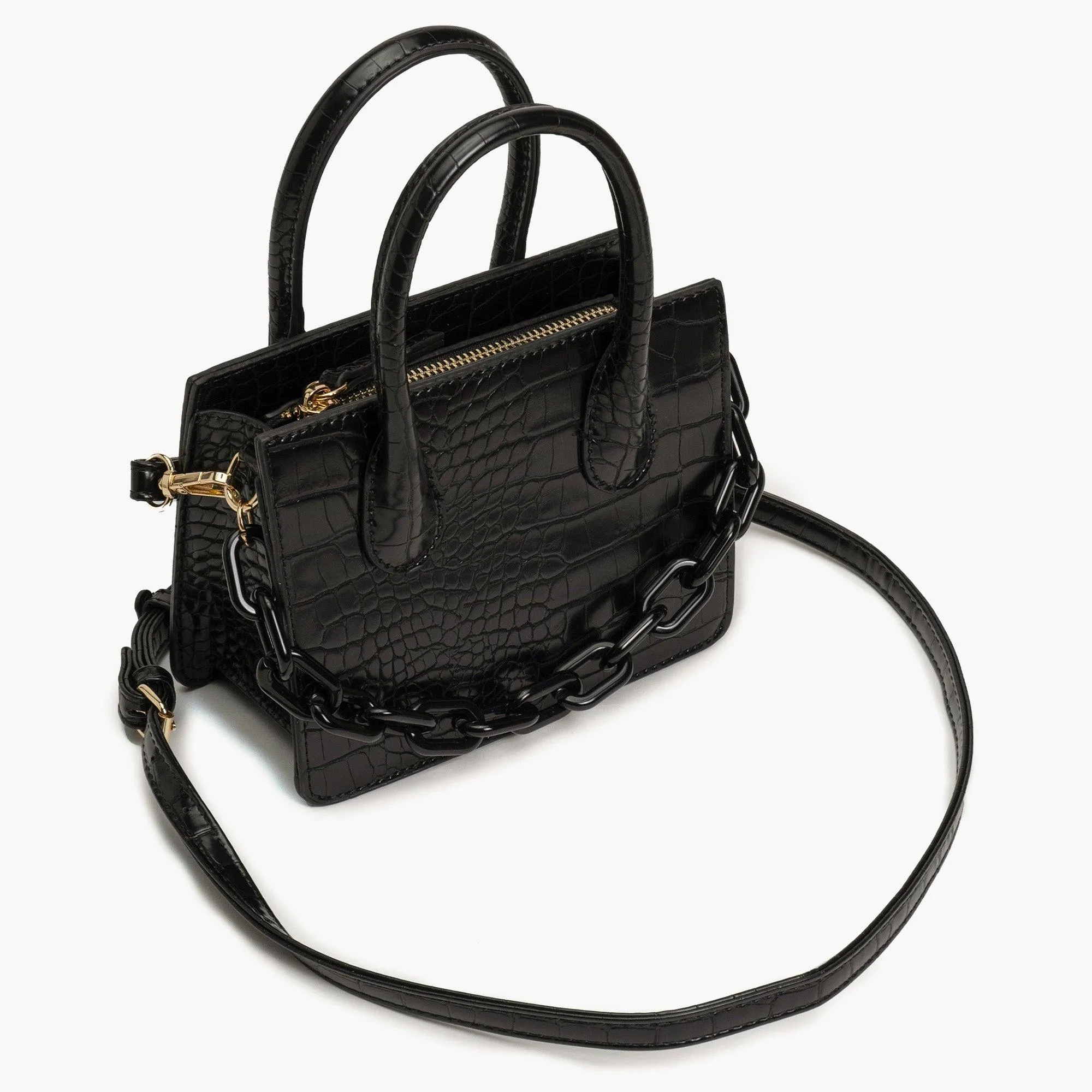 Kenzie Chain Vegan Croc Crossbody Bag