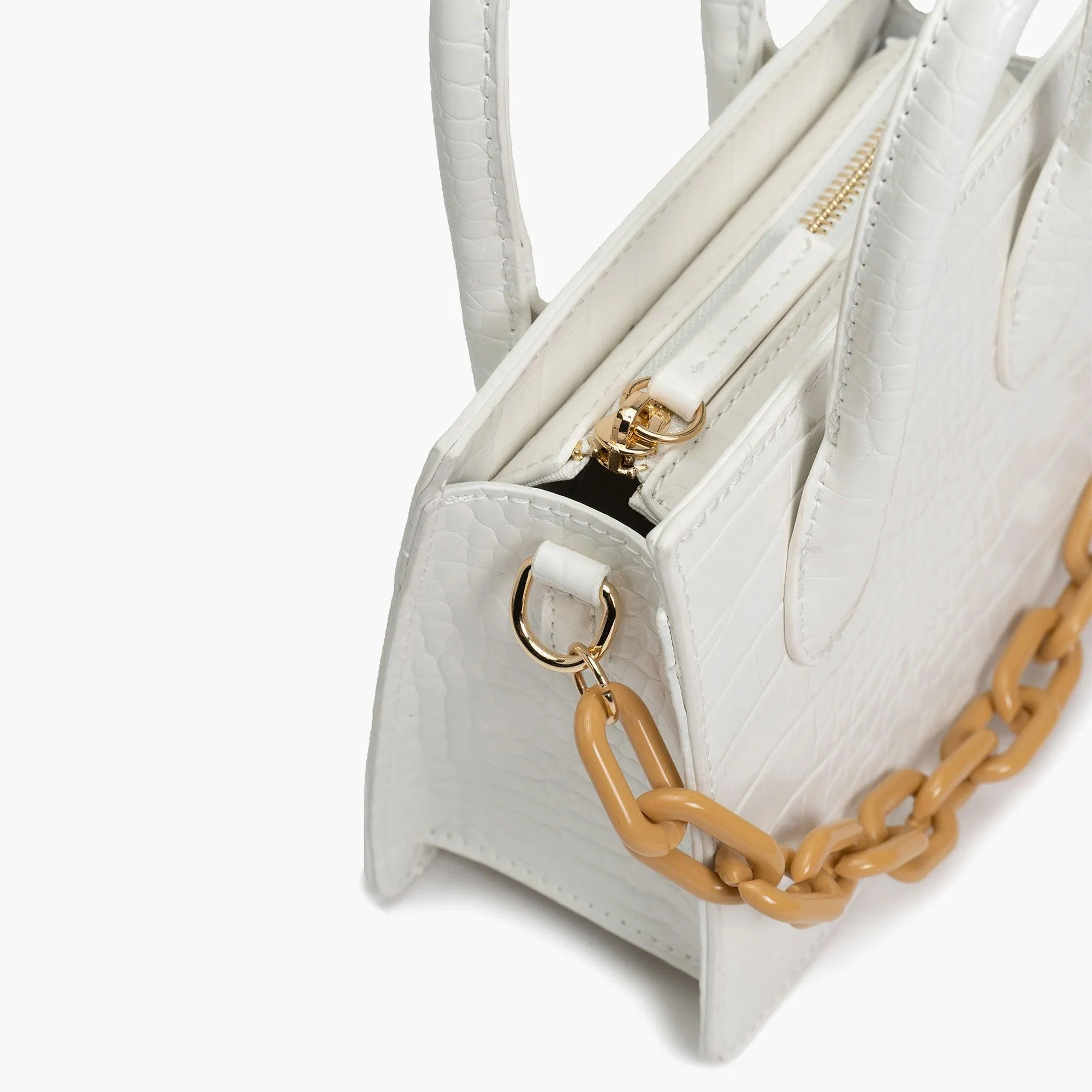 Kenzie Chain Vegan Croc Crossbody Bag