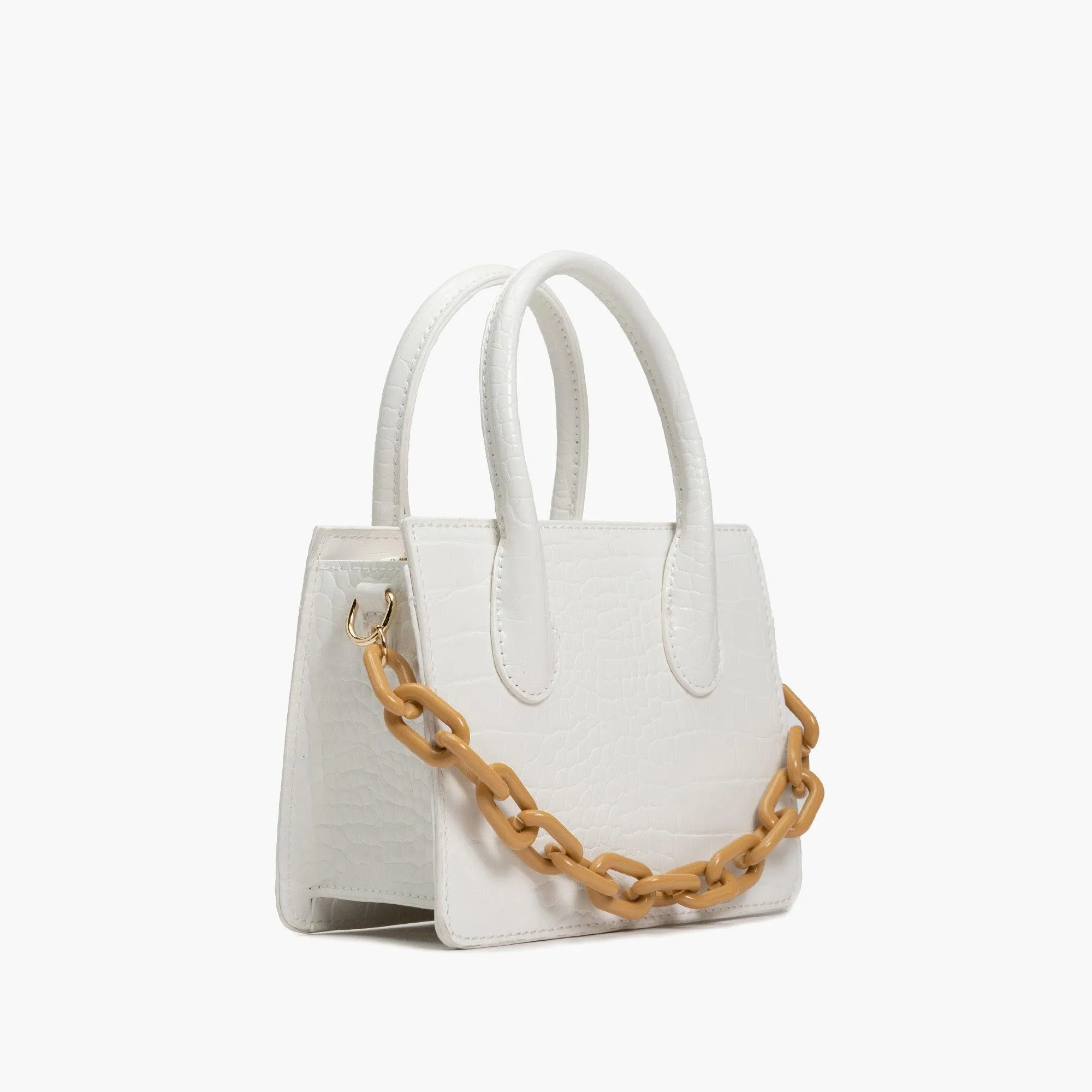 Kenzie Chain Vegan Croc Crossbody Bag