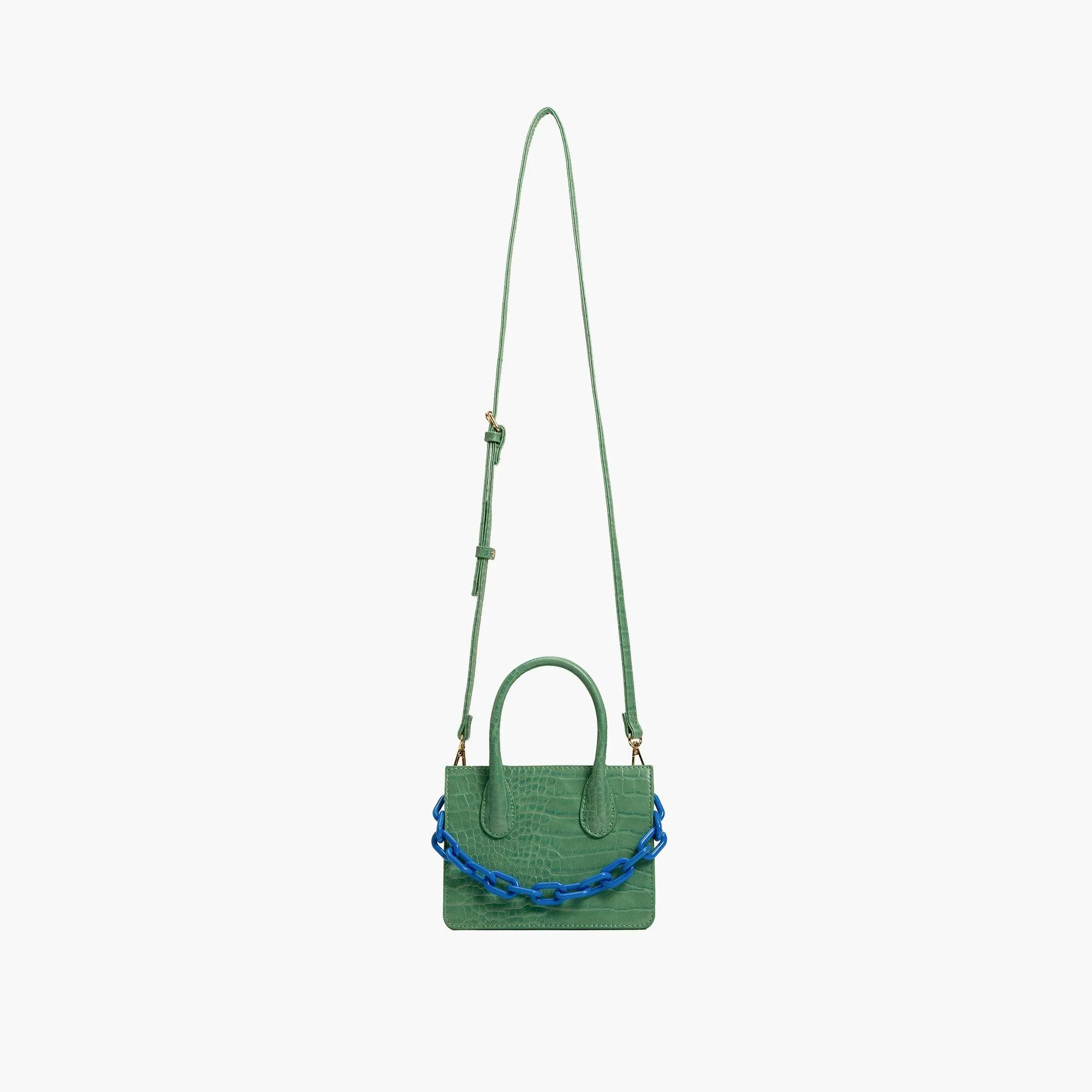 Kenzie Chain Vegan Croc Crossbody Bag