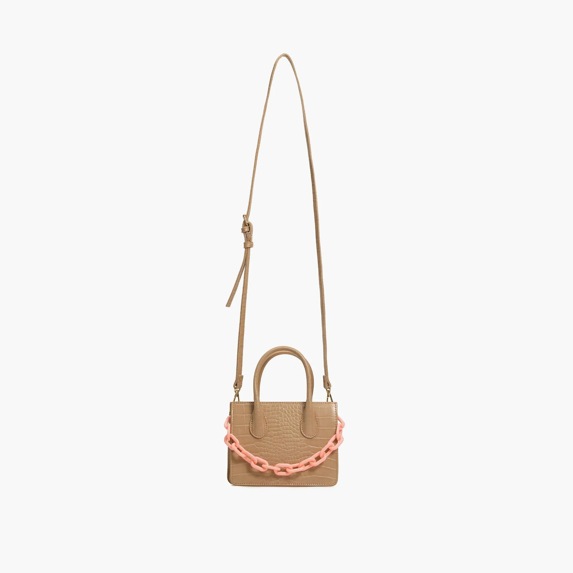 Kenzie Chain Vegan Croc Crossbody Bag