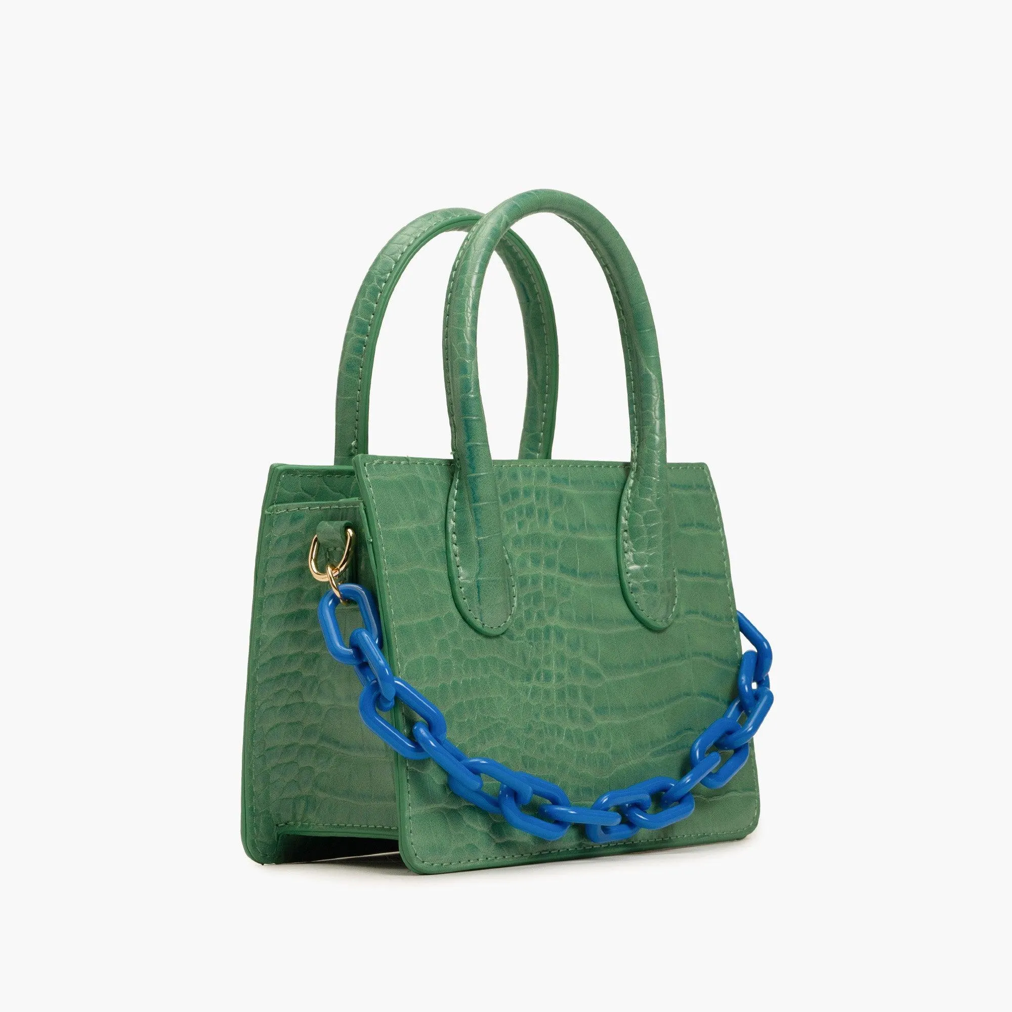 Kenzie Chain Vegan Croc Crossbody Bag