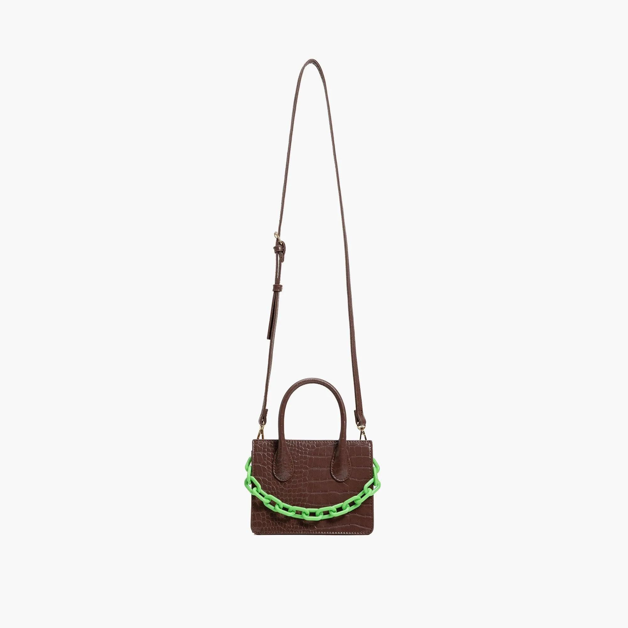 Kenzie Chain Vegan Croc Crossbody Bag