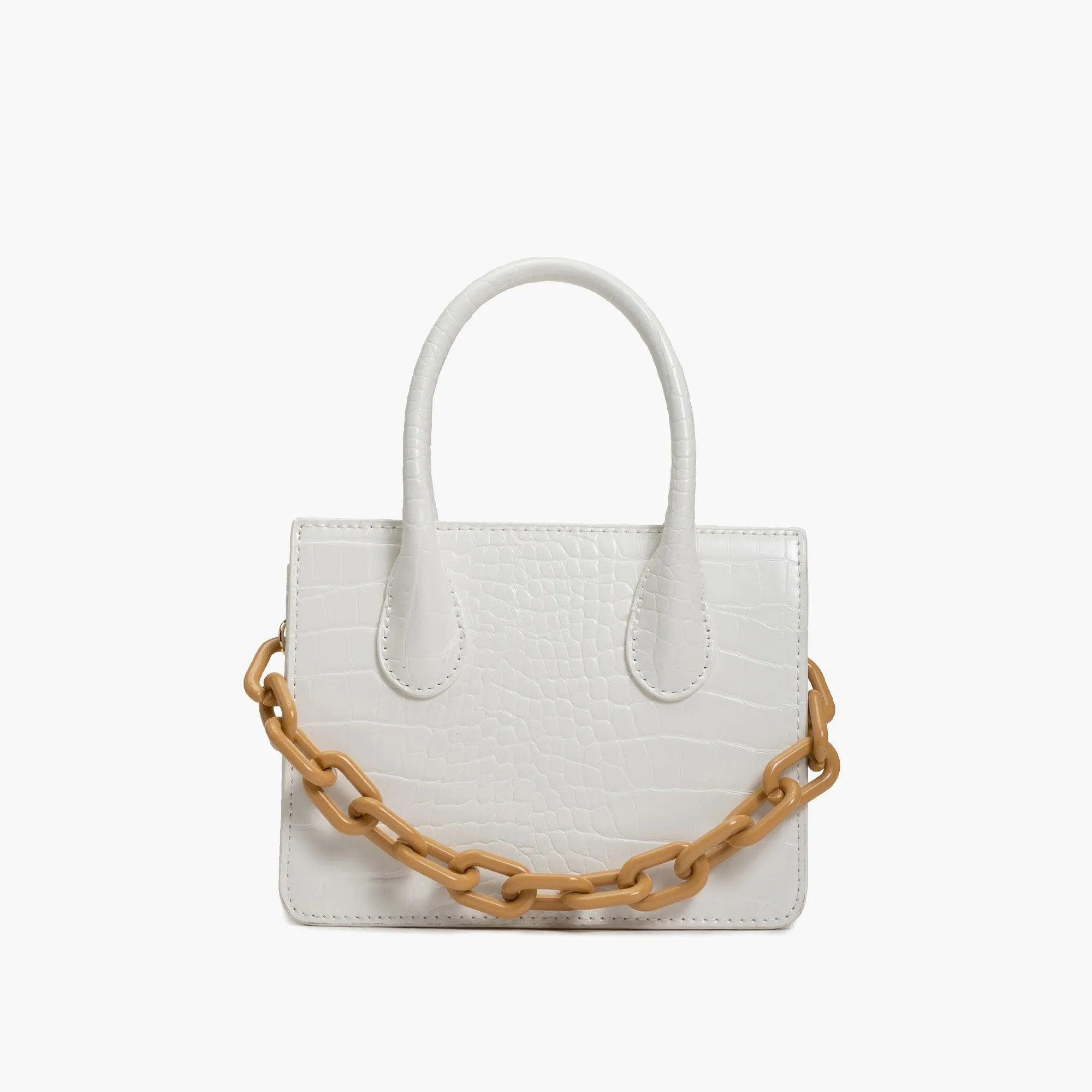 Kenzie Chain Vegan Croc Crossbody Bag