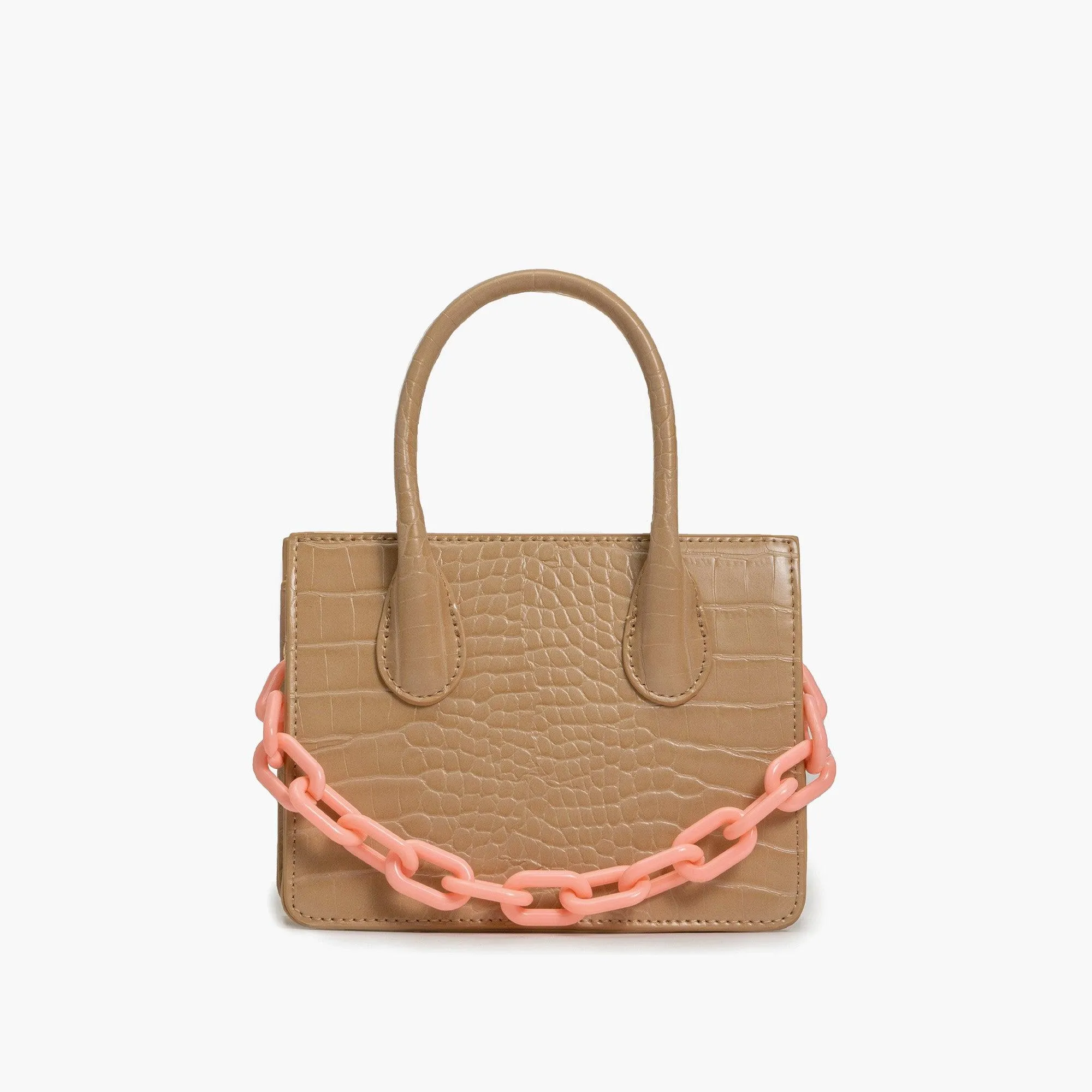 Kenzie Chain Vegan Croc Crossbody Bag