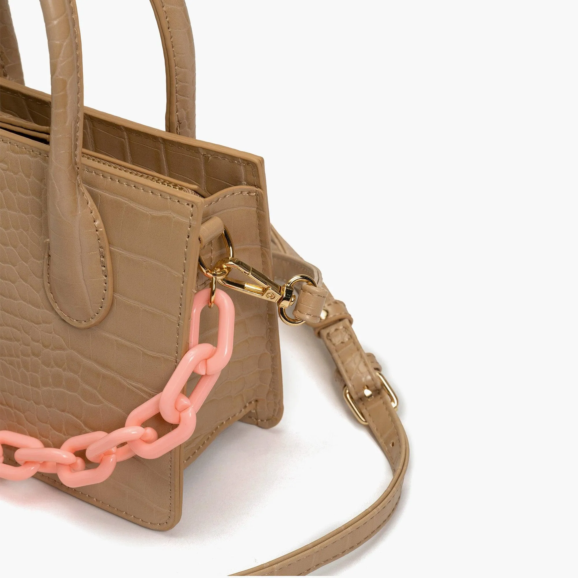 Kenzie Chain Vegan Croc Crossbody Bag