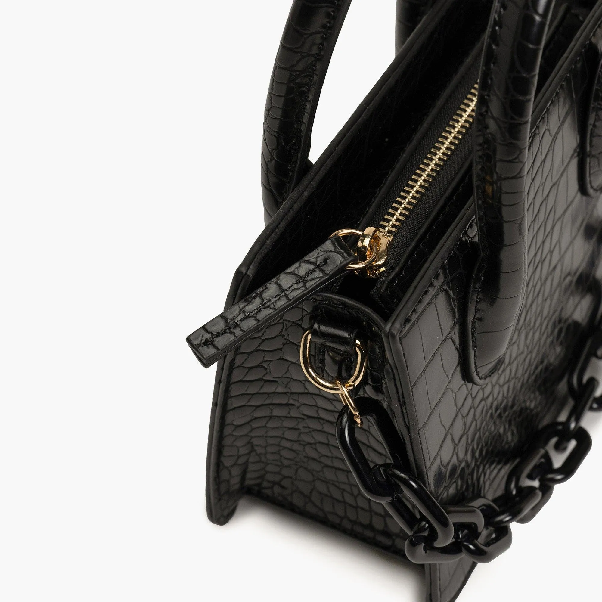 Kenzie Chain Vegan Croc Crossbody Bag