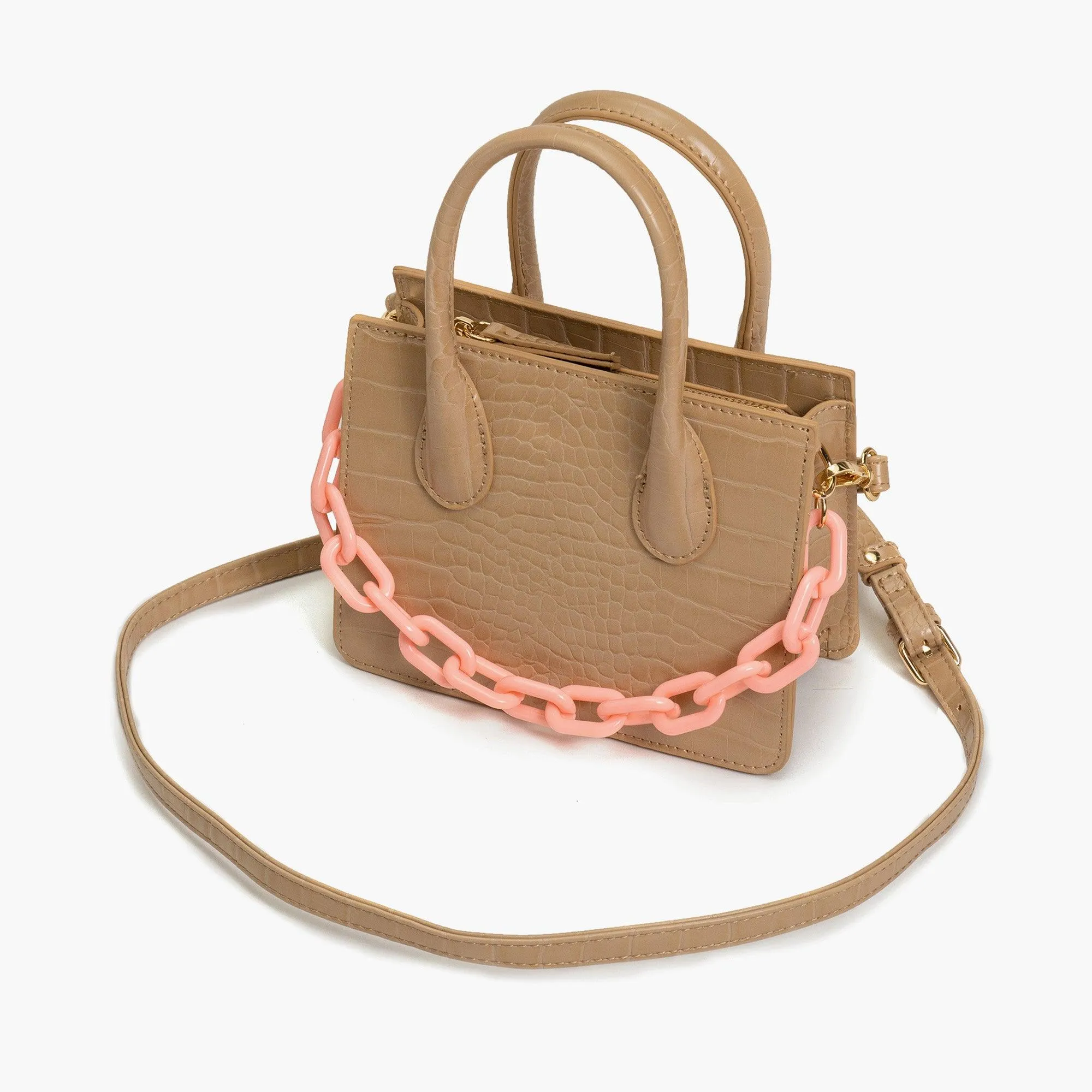 Kenzie Chain Vegan Croc Crossbody Bag