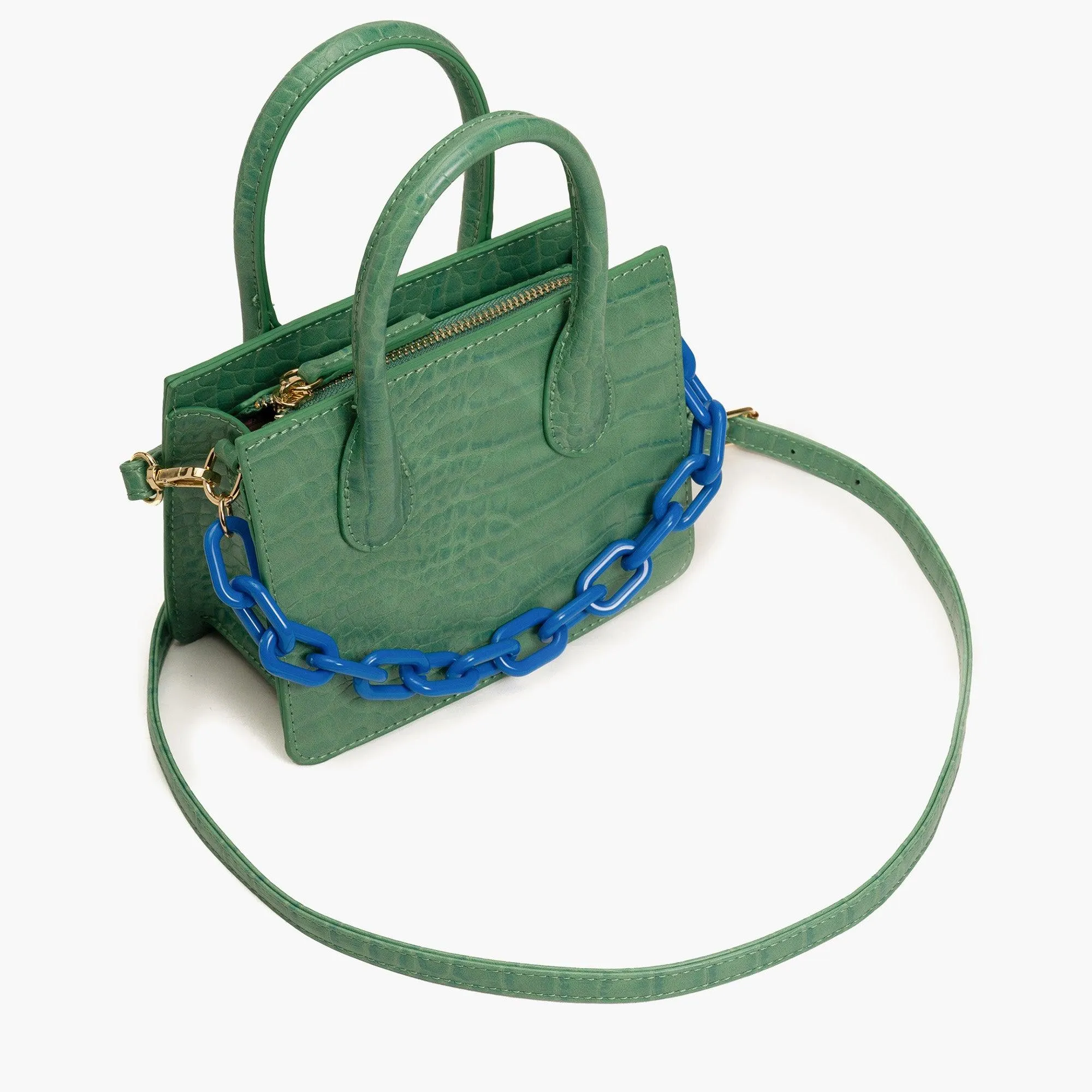 Kenzie Chain Vegan Croc Crossbody Bag