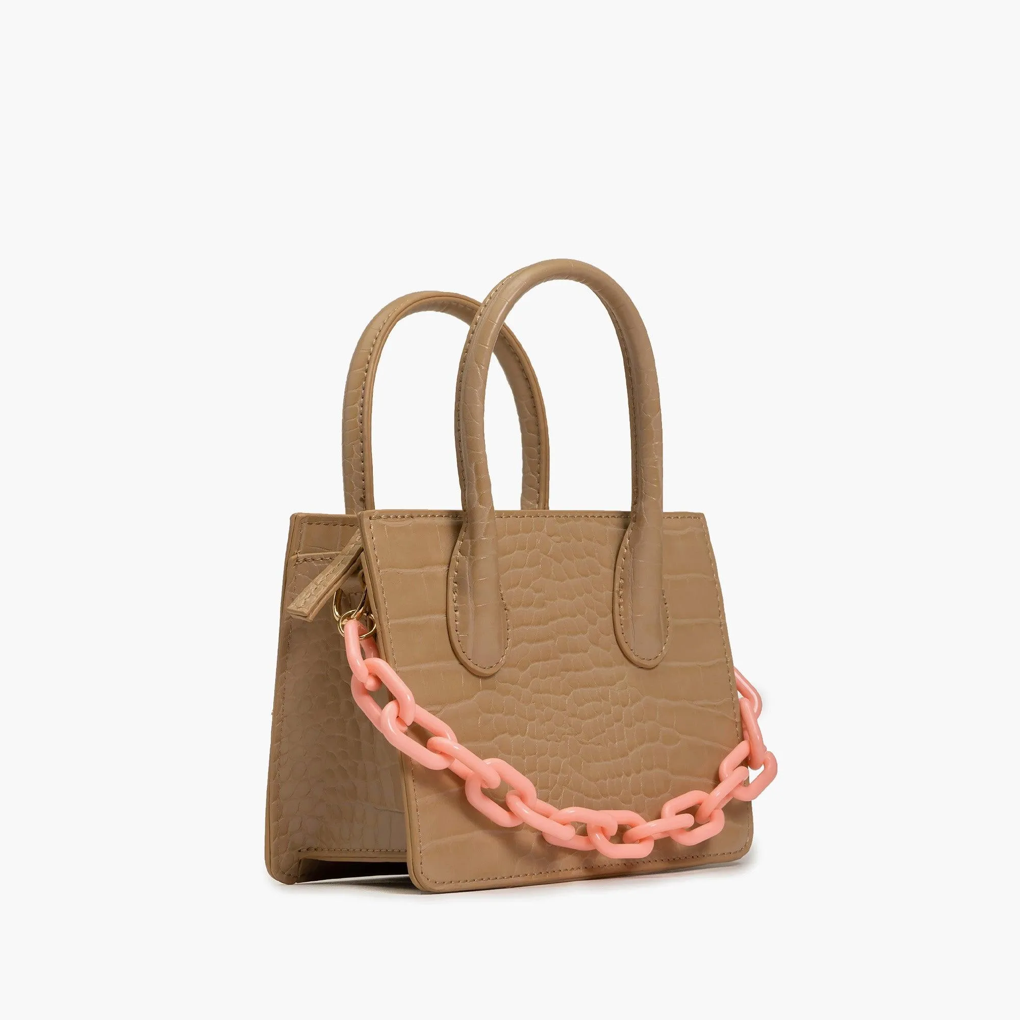 Kenzie Chain Vegan Croc Crossbody Bag