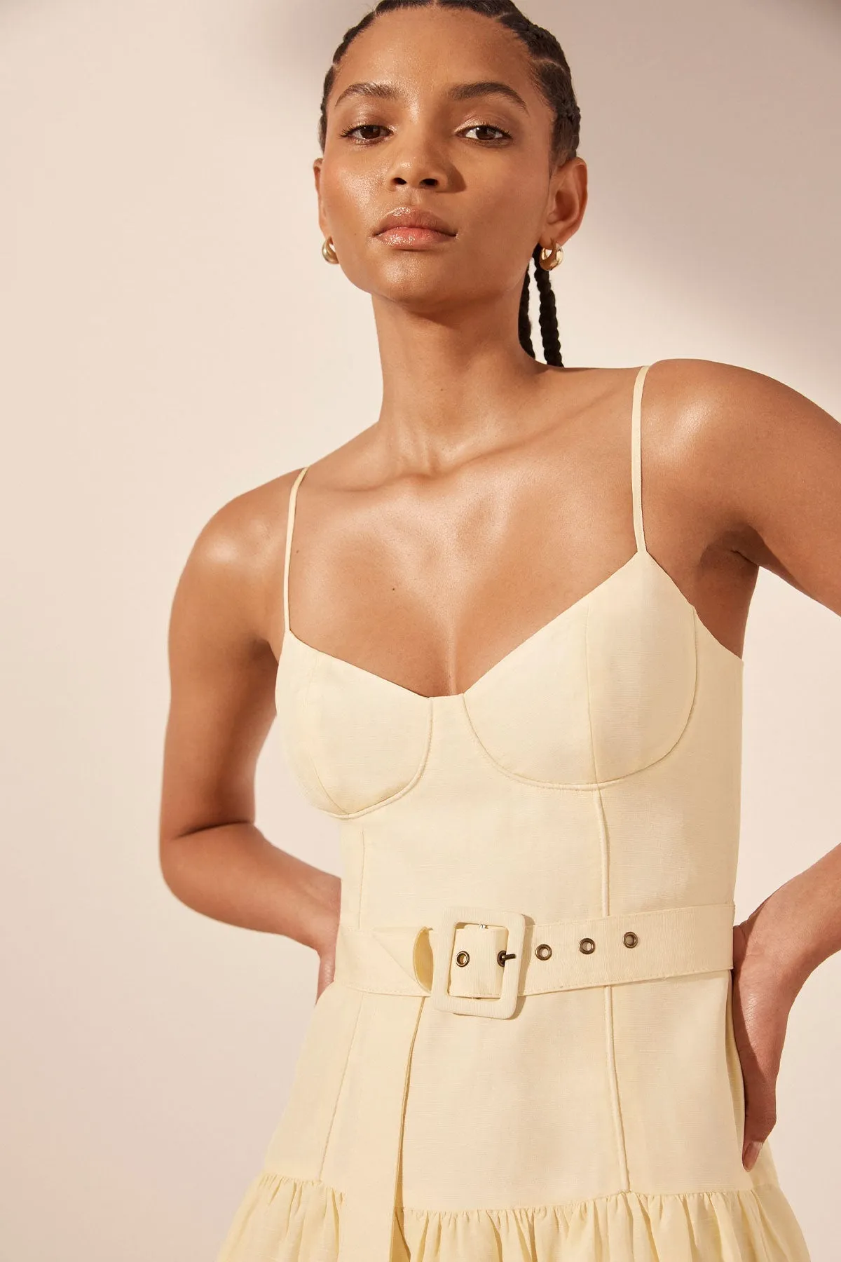 LIMON PANELLED BUSTIER MAXI DRESS