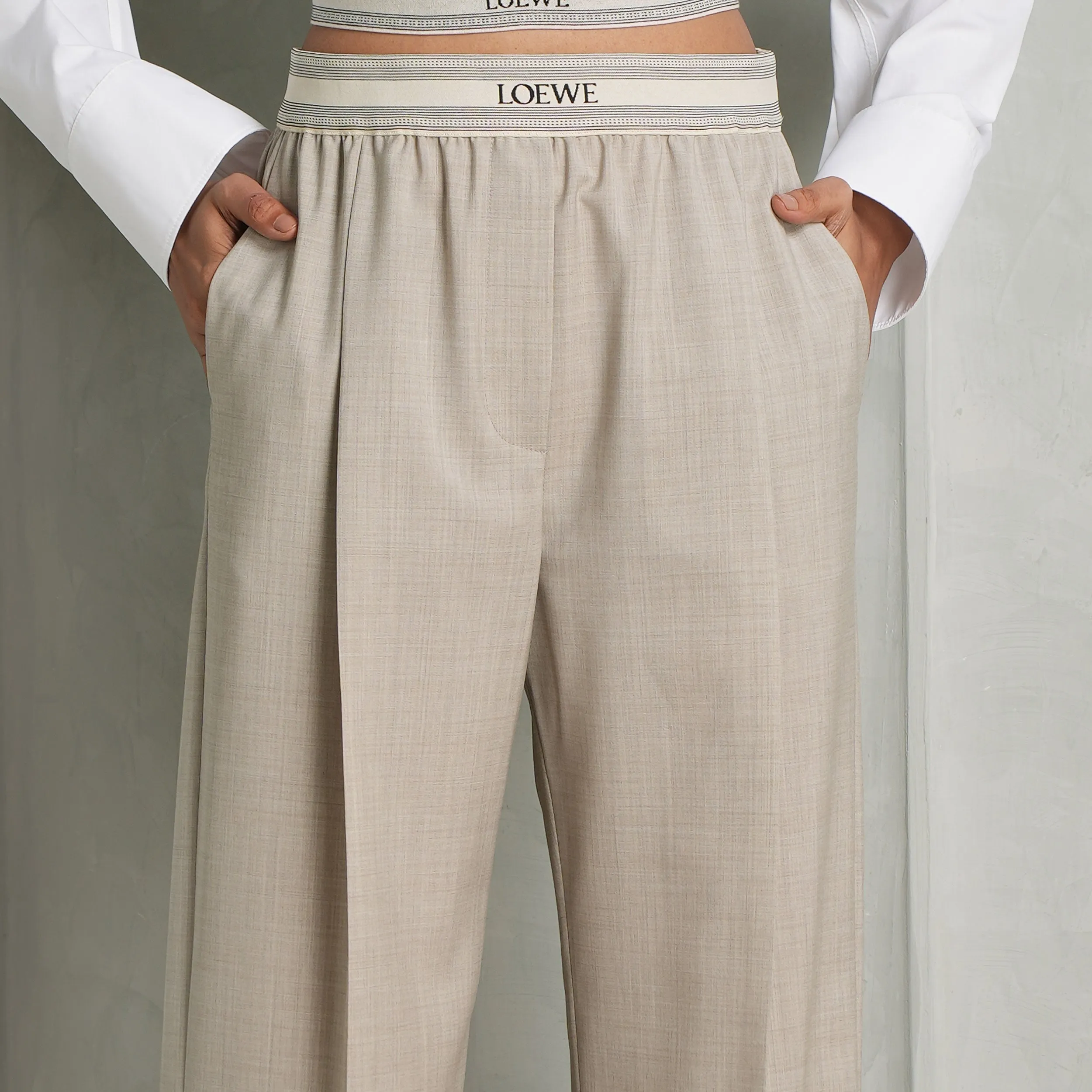 Logo Belted Trousers