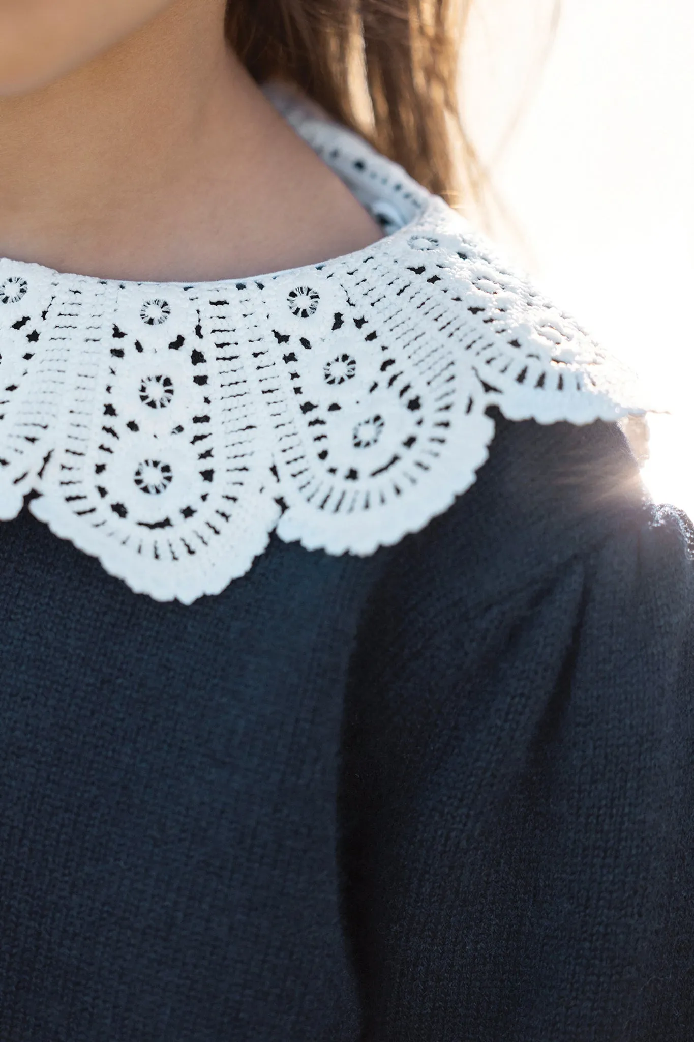 Marine Eyelet Pullover Sweater