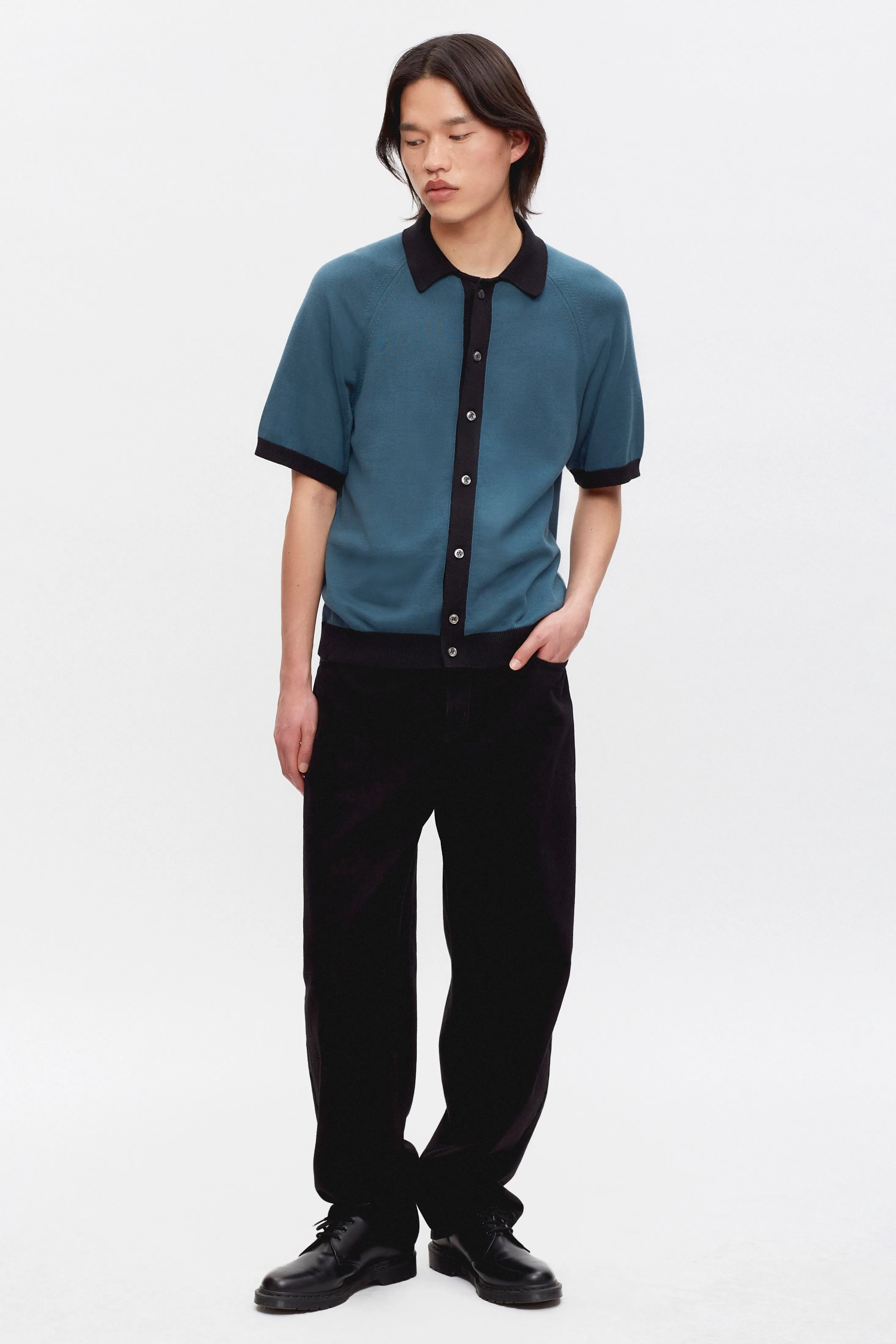 Men's Ramzy Knit Shirt in Marine Blue