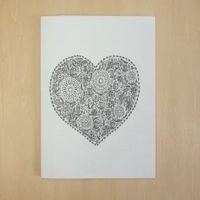 Monochrome Heart Illustrated Greeting Card | Kerrie Knuckey Art