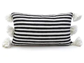 Moroccan PomPom Lumbar Pillow Cover - Zebra Print