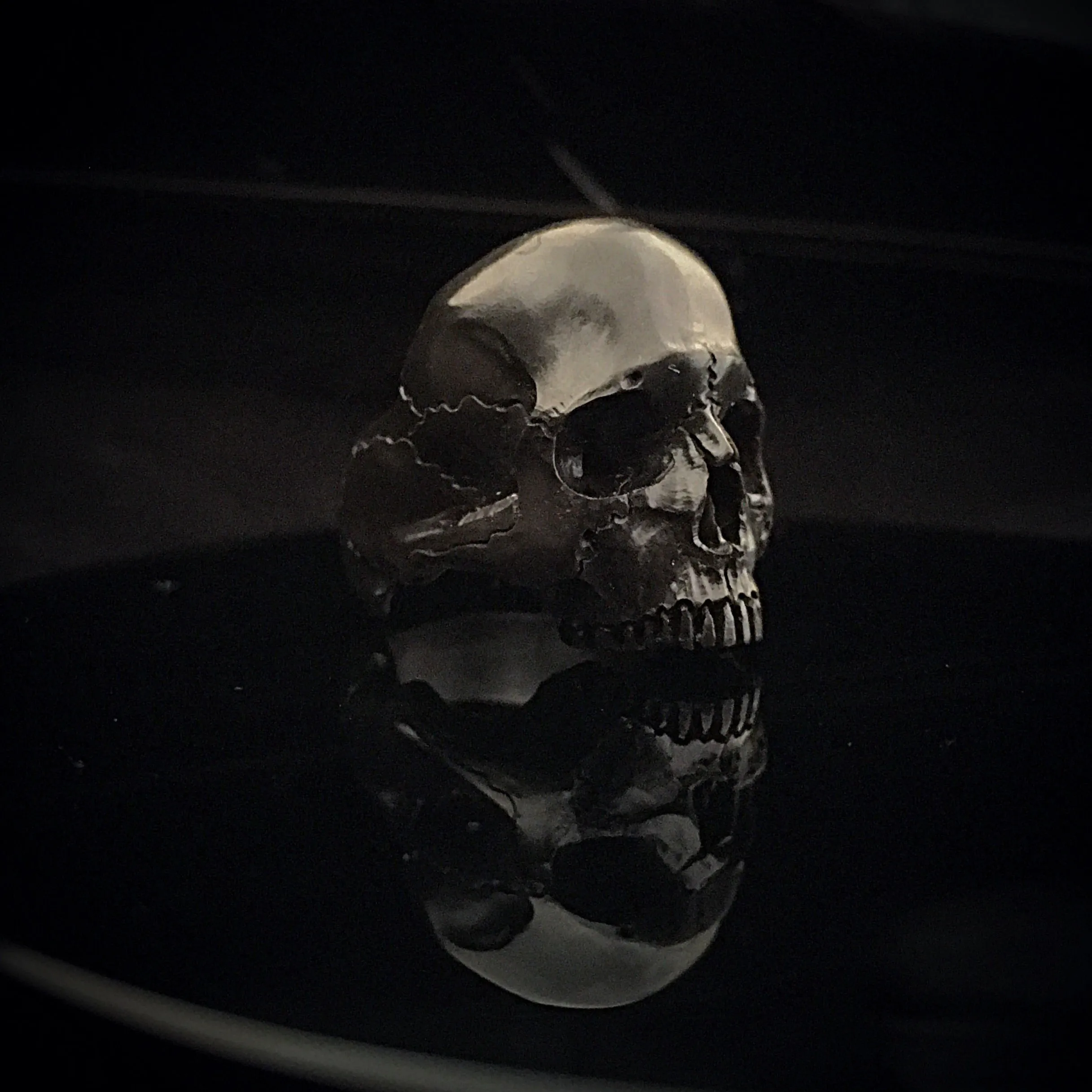 Night Marble Skull Ring