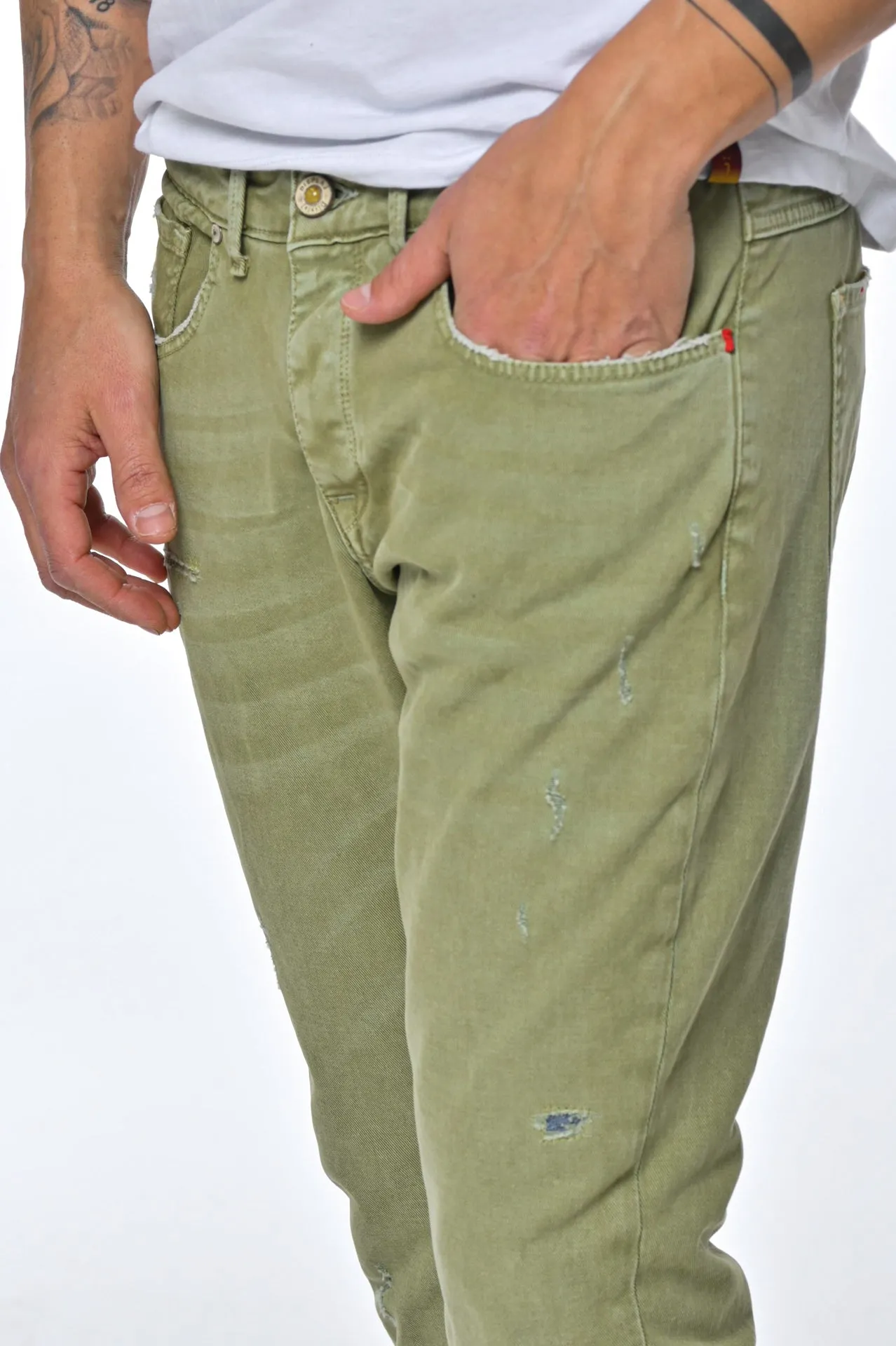 Pantaloni in cotone slim New London DRL SS23