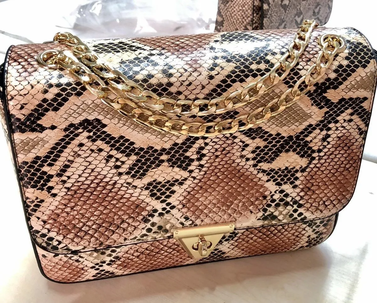 Paris Snake Skin Effect Shoulder Bag