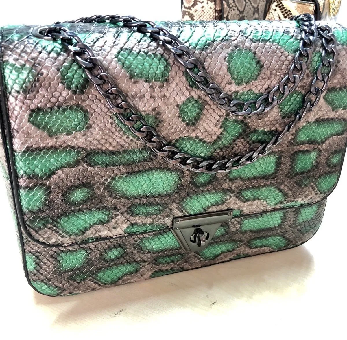 Paris Snake Skin Effect Shoulder Bag