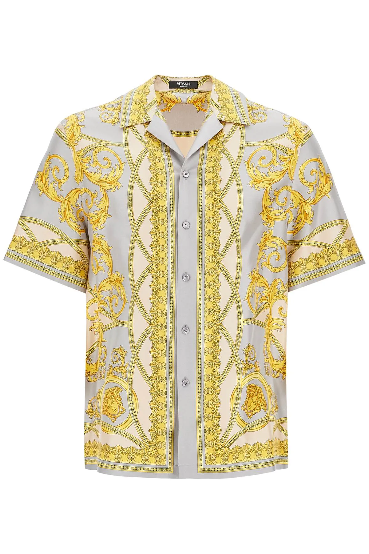 'printed Silk Bowling Shirt From The Gods' Collection