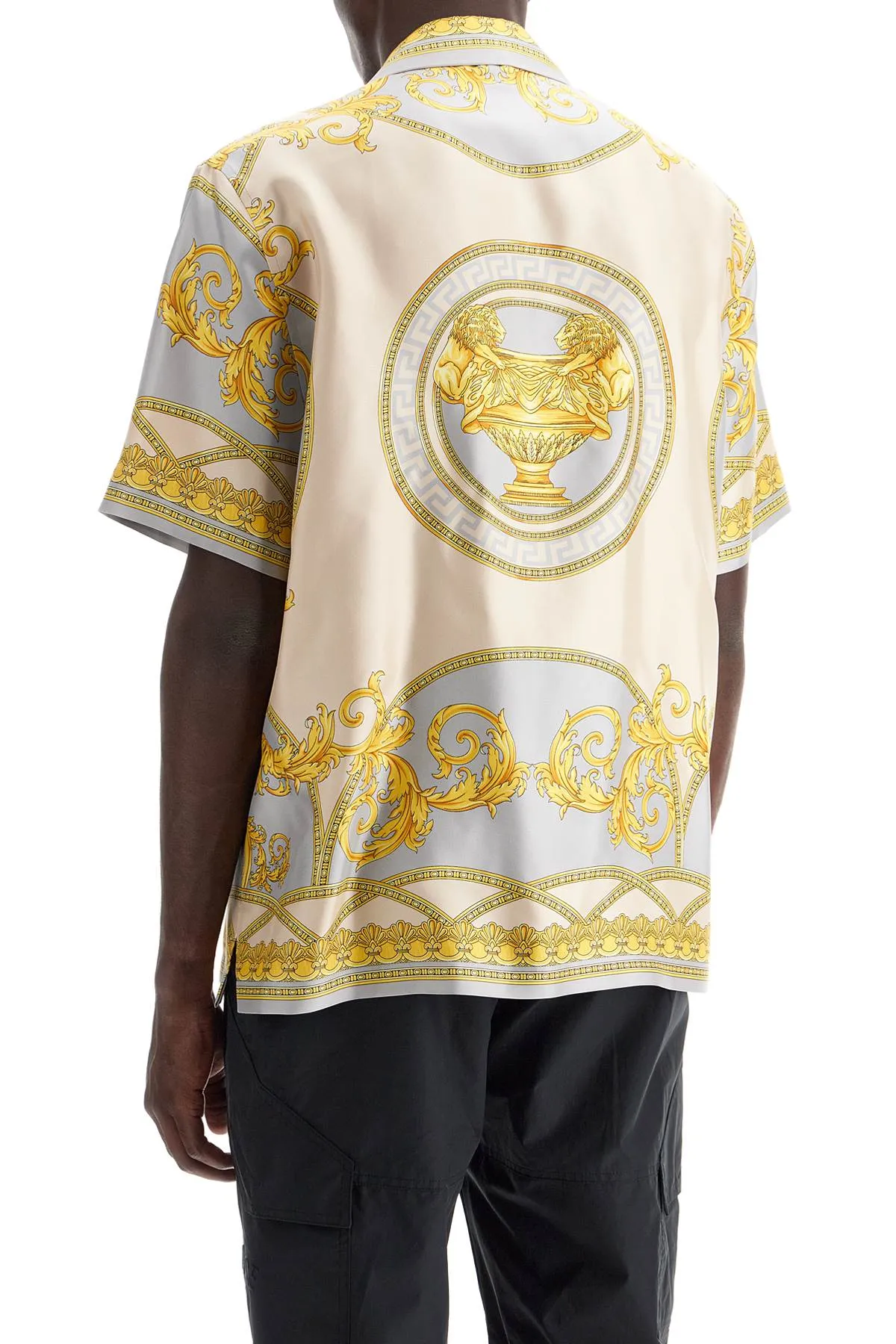 'printed Silk Bowling Shirt From The Gods' Collection