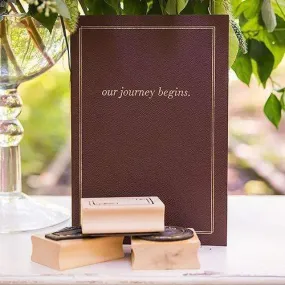 "Our Journey Begins" Travel Inspired Alternative Guest Book Kit Chocolate Brown (Pack of 1)