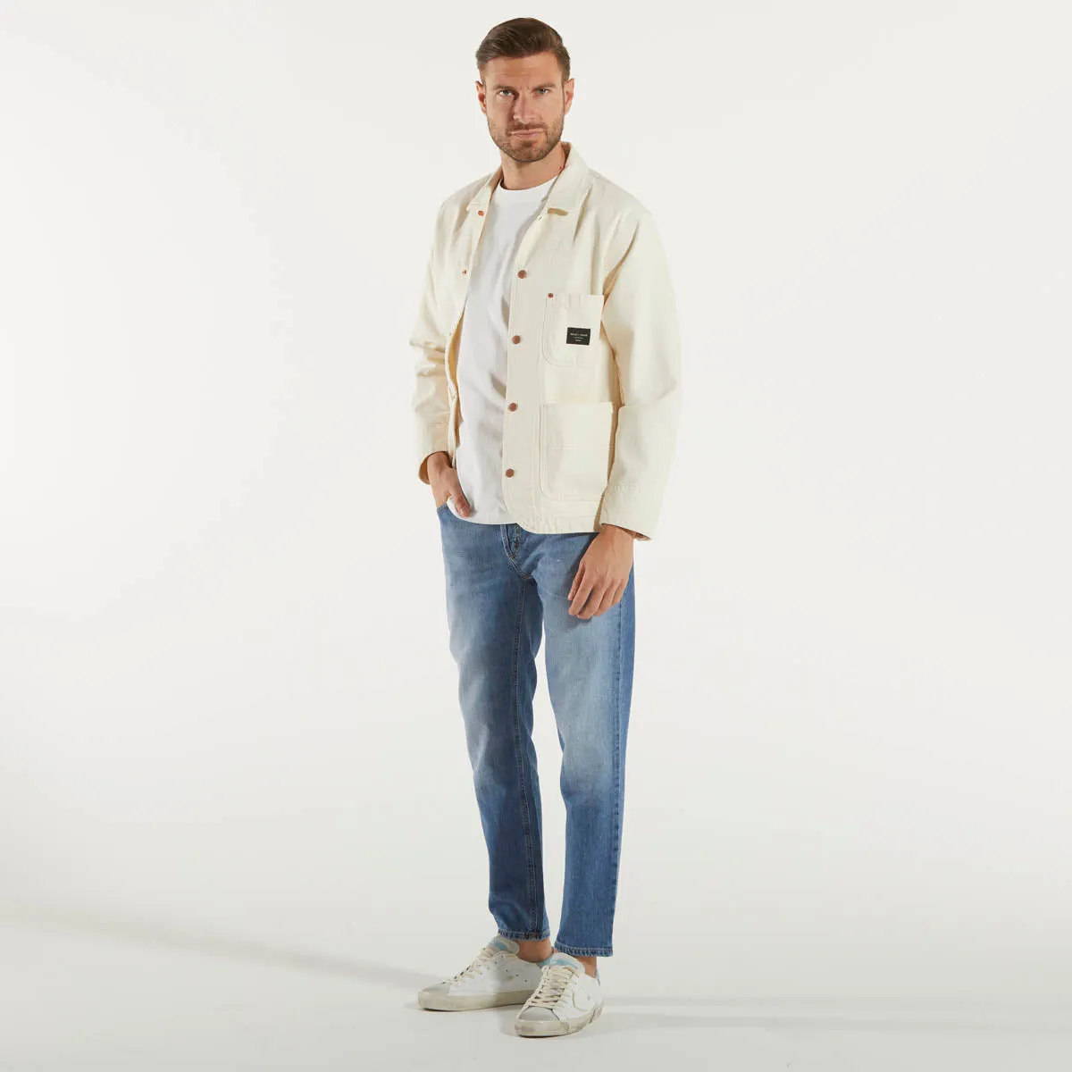 Replay giacca in ecrù denim sartoriale beige