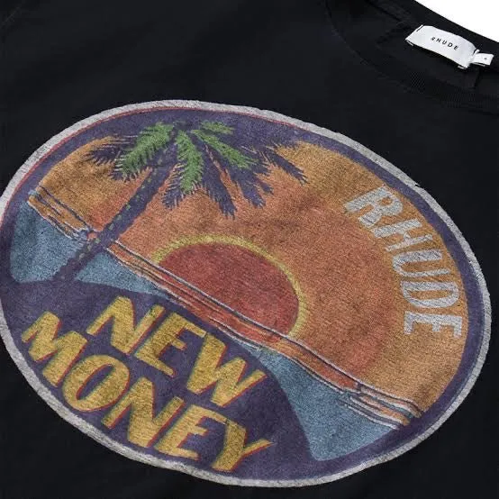 Rhude Sunset New Money Tee Vintage Black