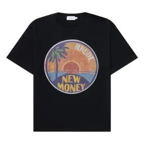 Rhude Sunset New Money Tee Vintage Black