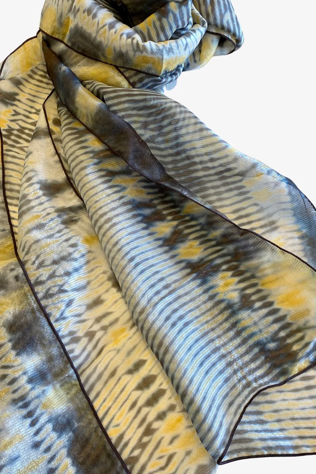 Shibori Dyed Silk Scarf | Aura