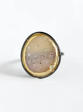 Shining Druzy Egg Shape  Ring