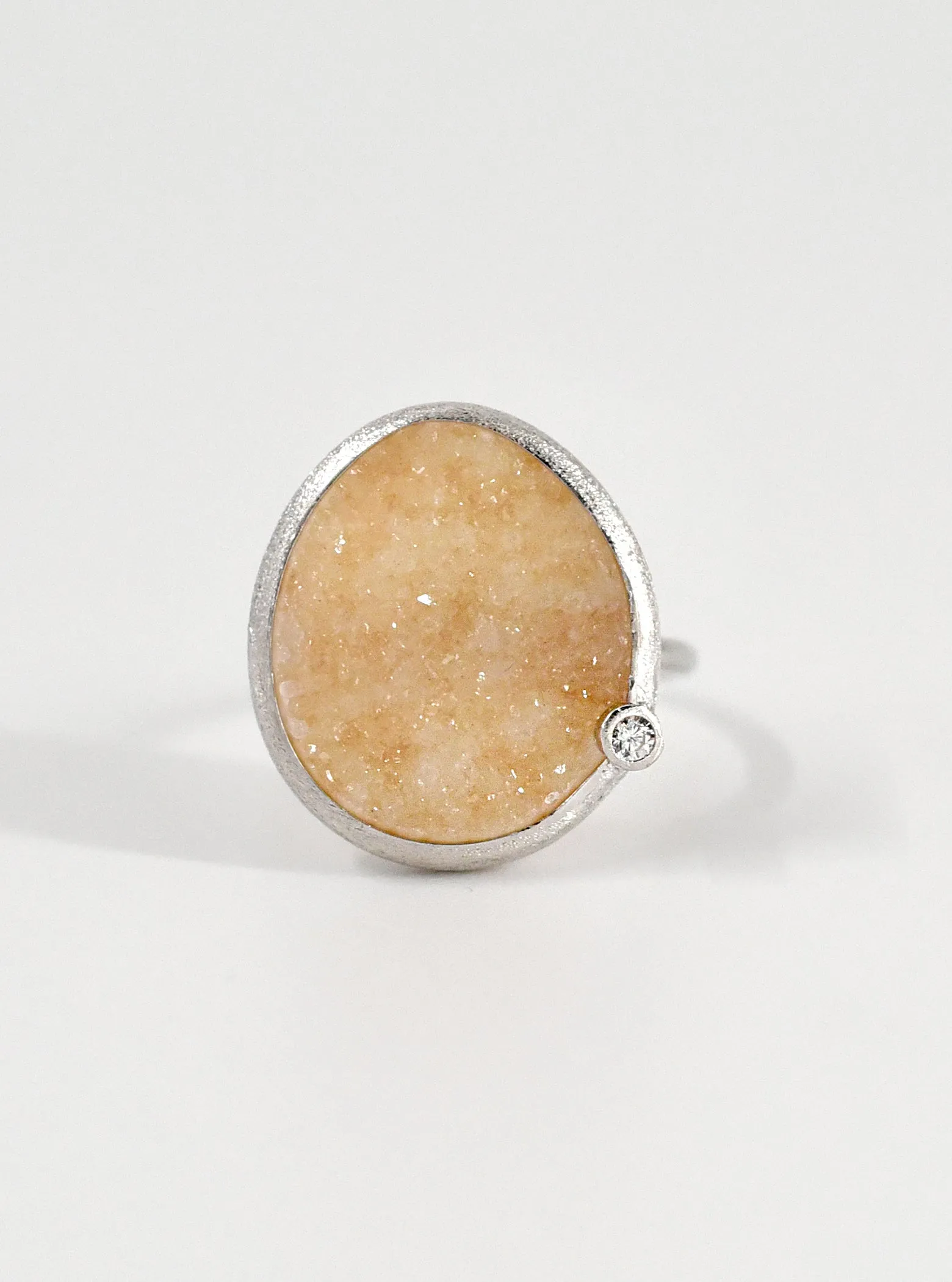 Shining Druzy Egg Shape  Ring