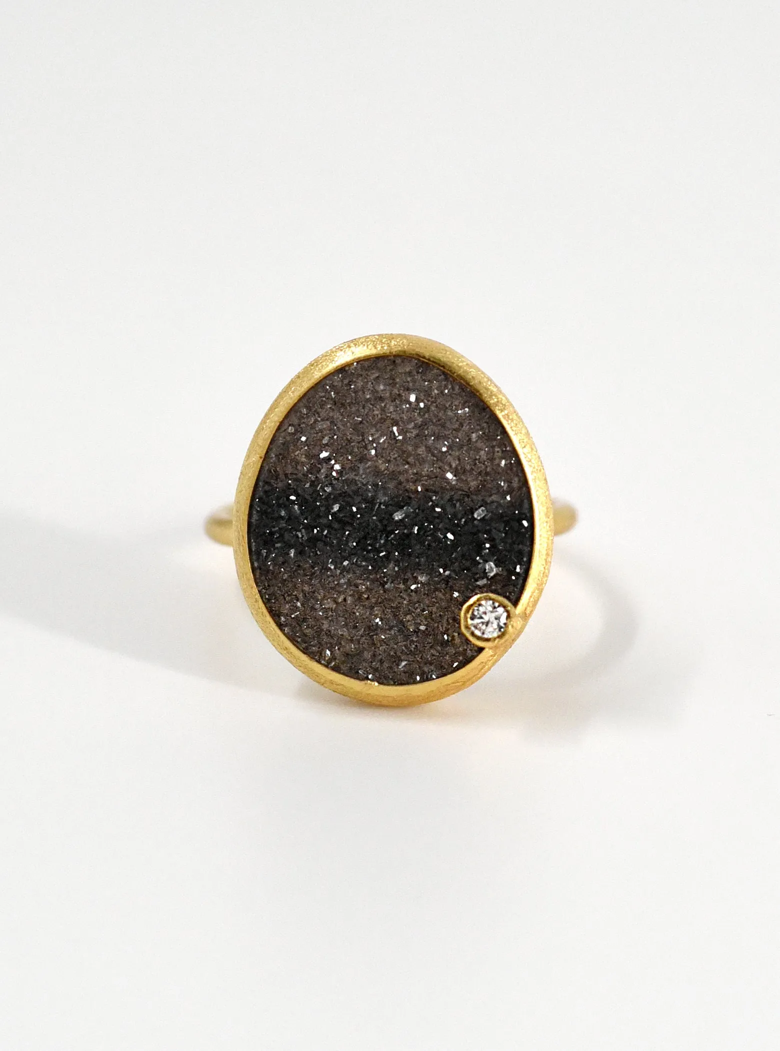 Shining Druzy Egg Shape  Ring