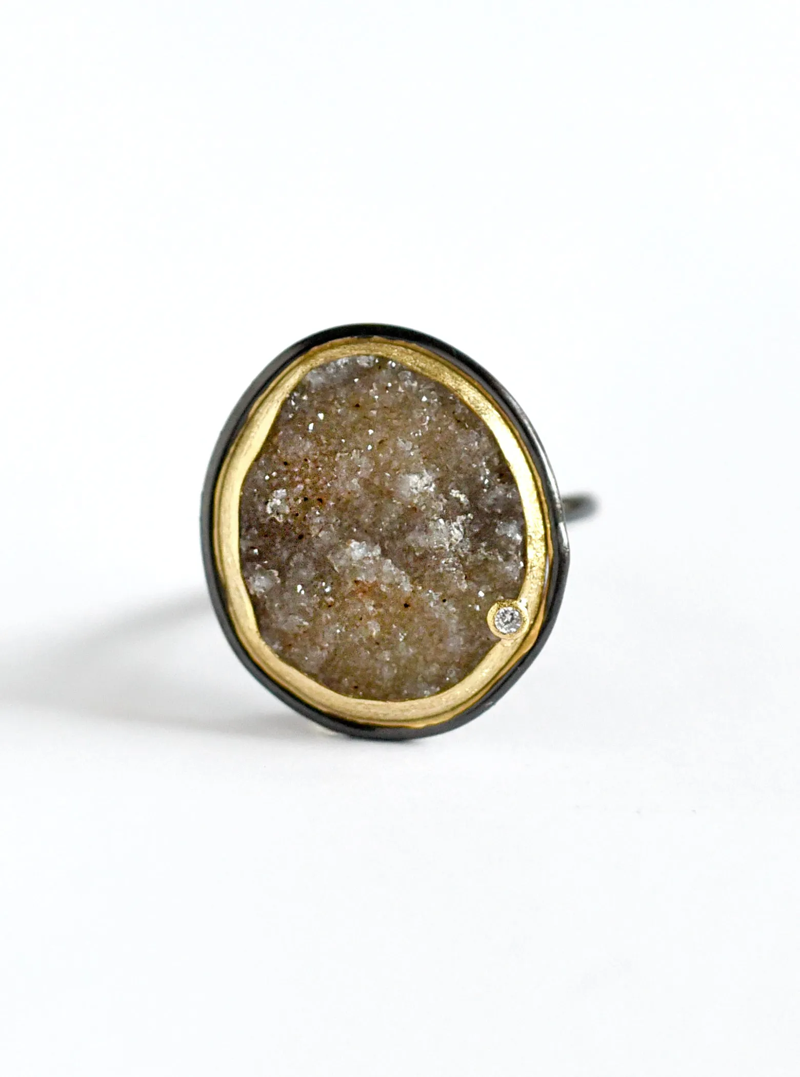 Shining Druzy Egg Shape  Ring