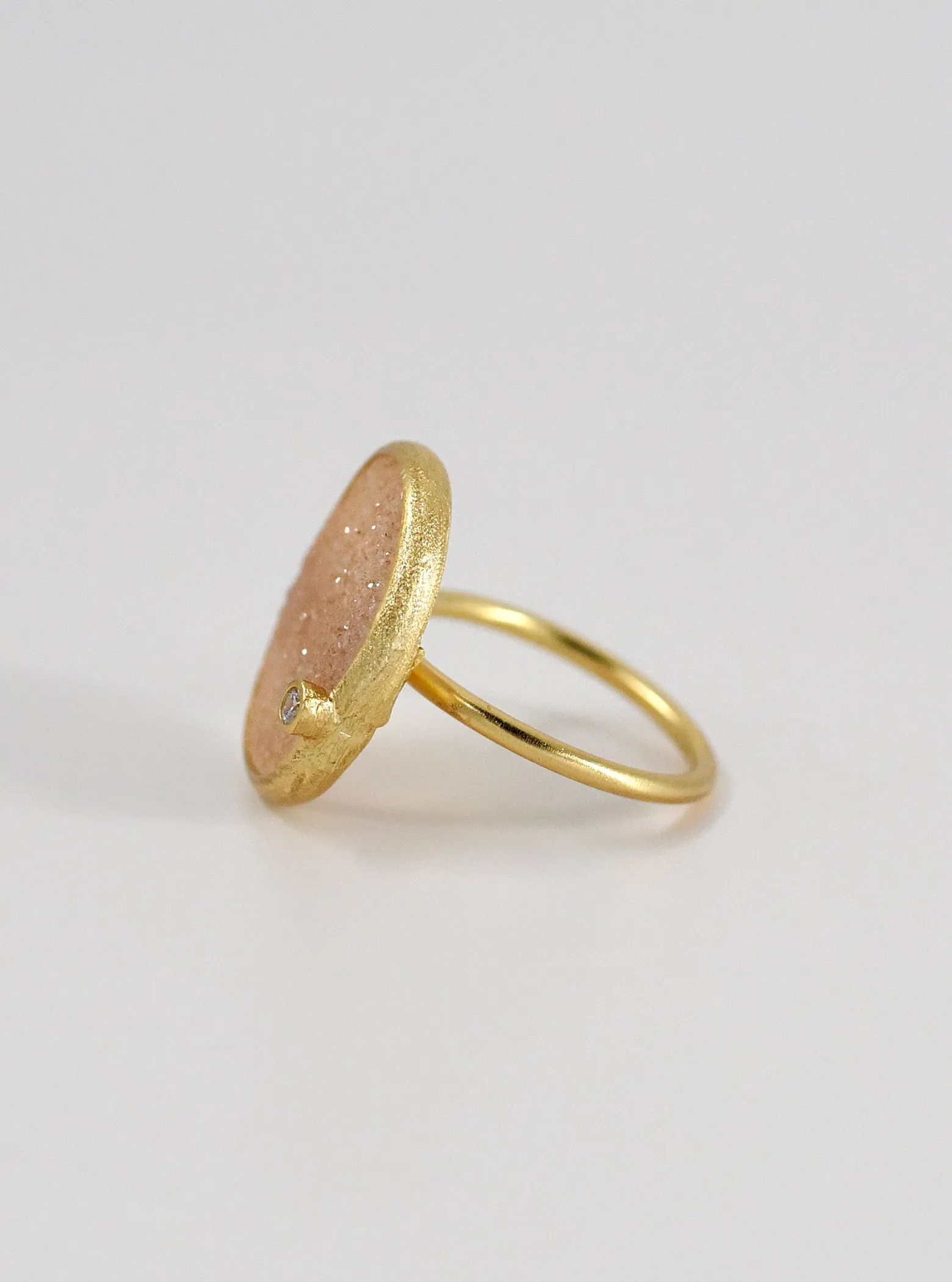 Shining Druzy Egg Shape  Ring