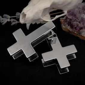 Silver Inverted Cross Ear Weights