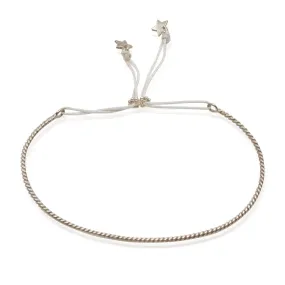 Sterling Silver Adjustable Bangle with Star Details by CLO&LOU