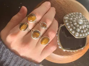 Tiger’s Eye Rings Mix - Small Minimal (US 7 & 7.5)