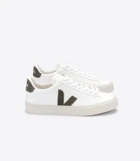 VEJA Men's Campo Extra White Khaki Green Suede Chromefree Leather Sneaker