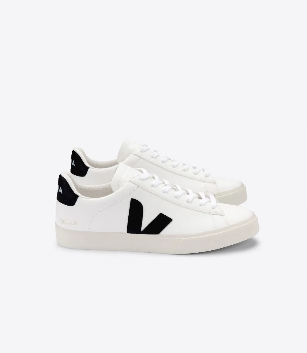 VEJA Women's Campo Chromefree Leather White Black Sneaker