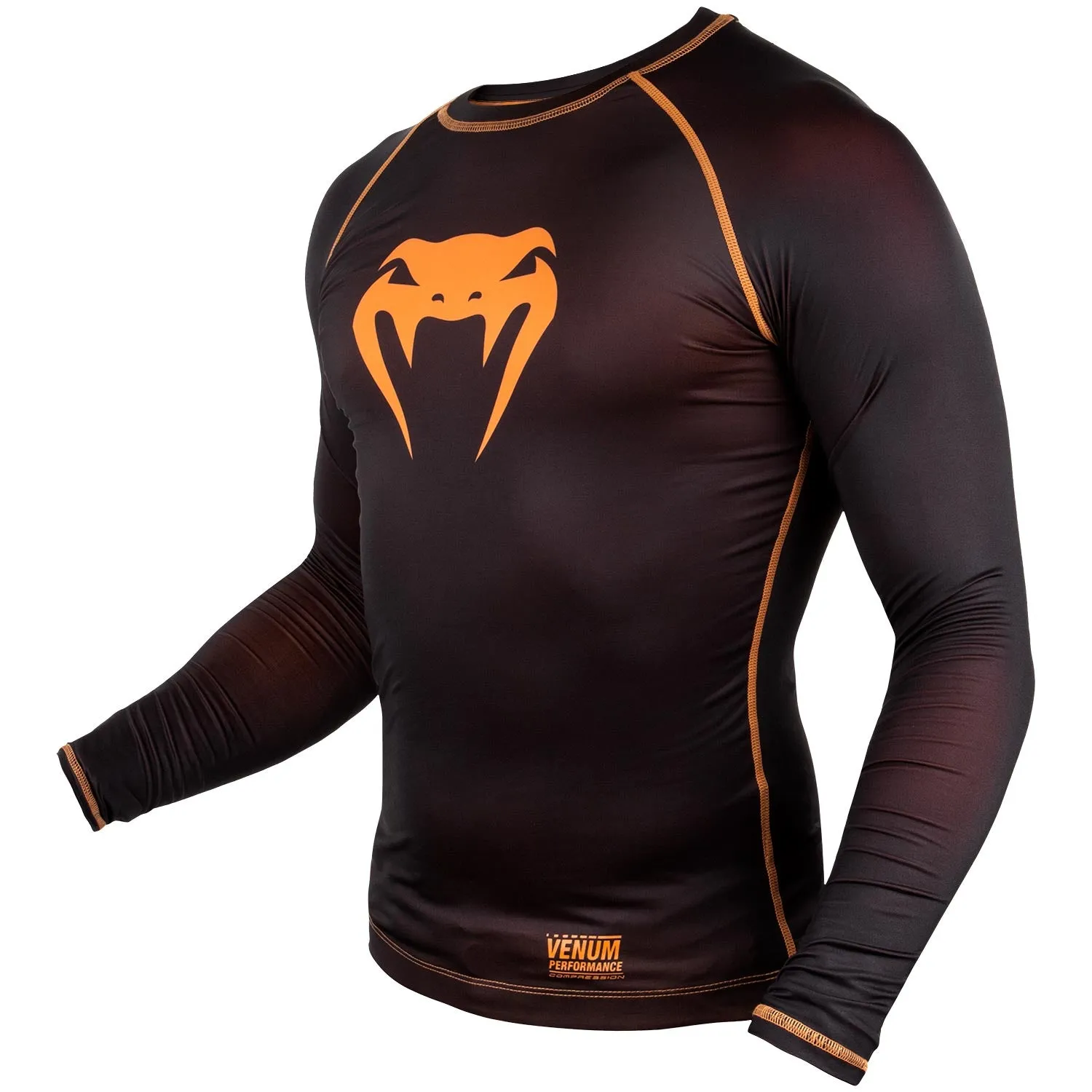 Venum Contender 3.0 Compression T-shirt - Long Sleeves - Black/Neo Orange