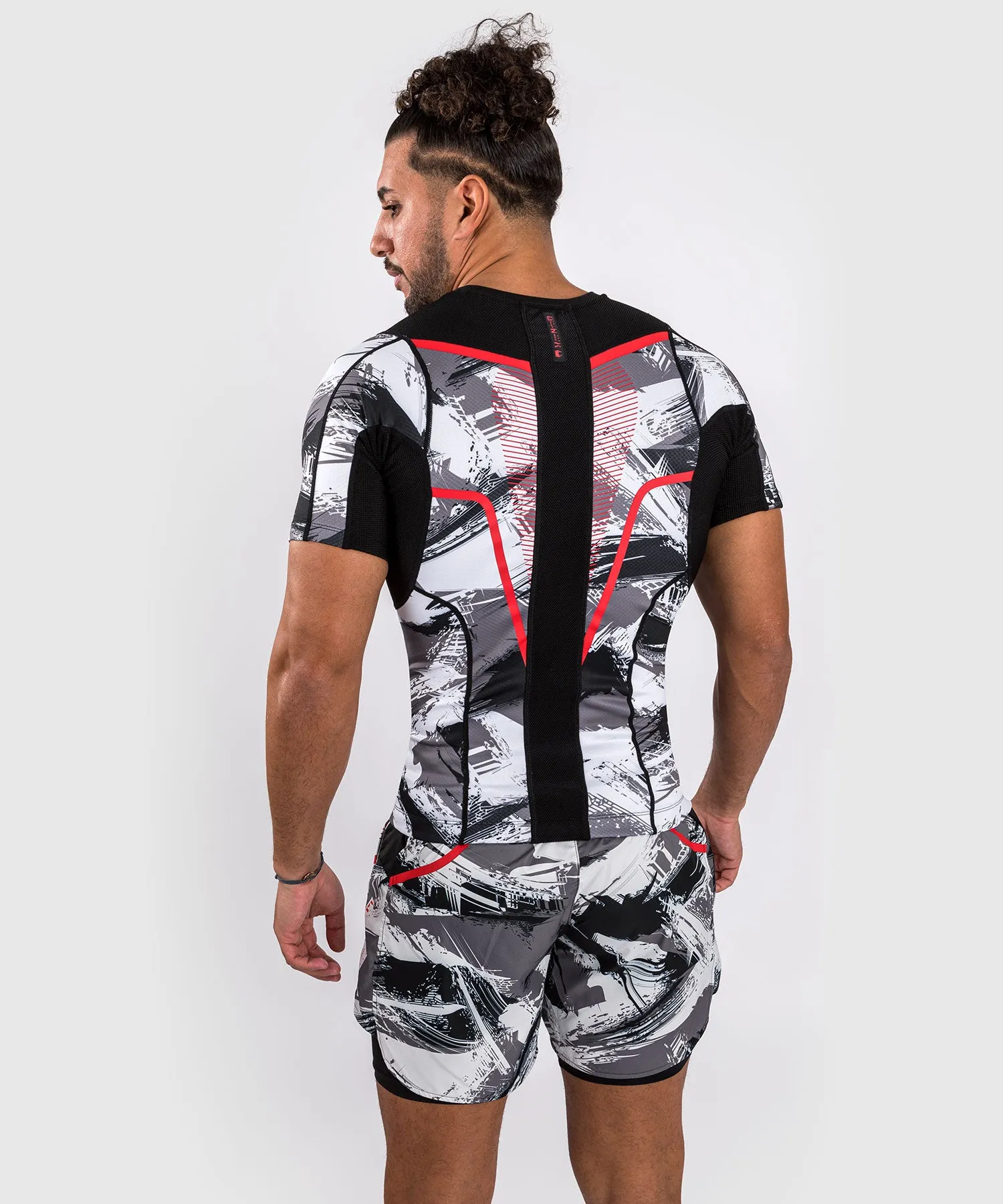 Venum Electron 3.0 Short Sleeve Rashguard - Grey/Red