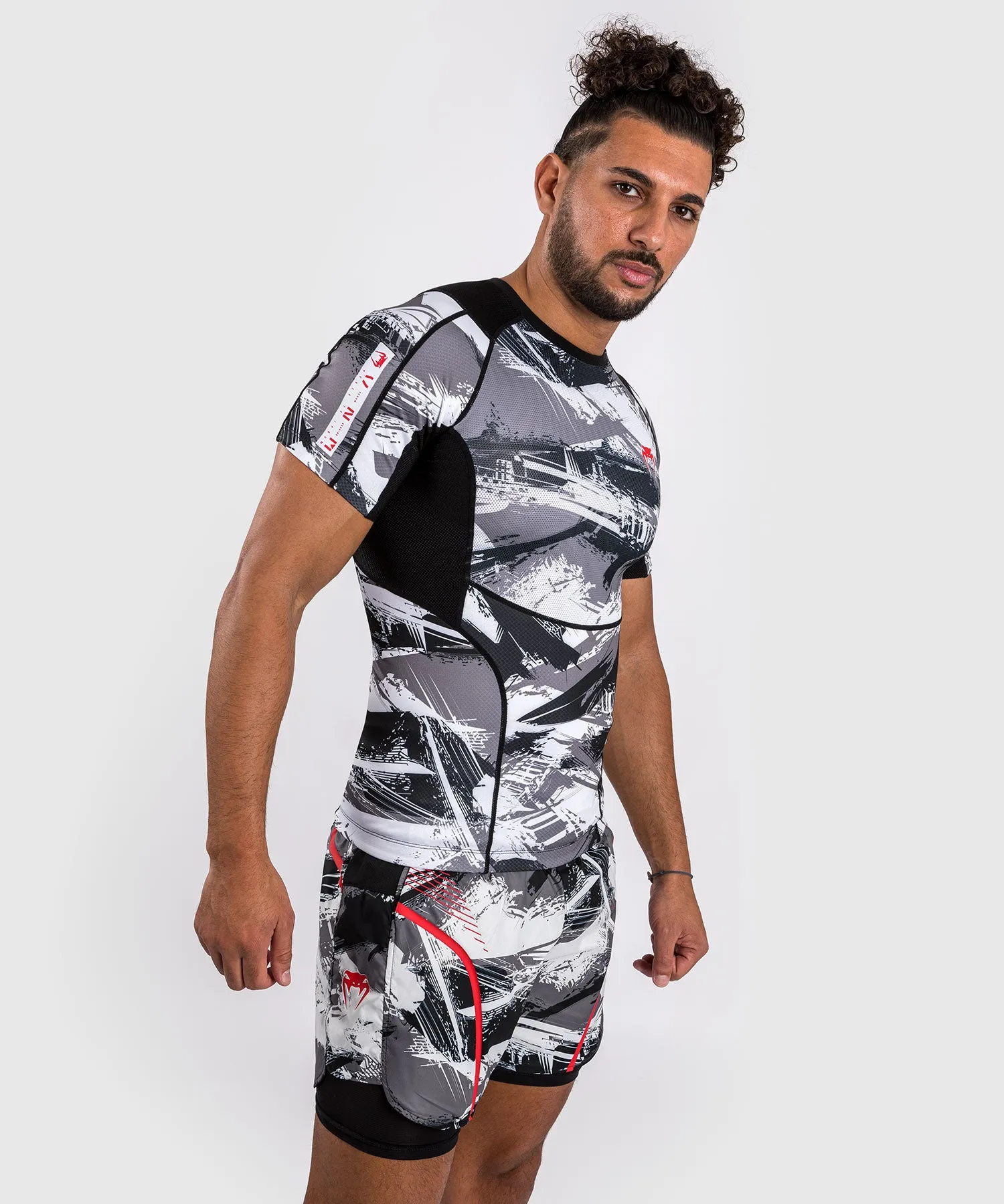 Venum Electron 3.0 Short Sleeve Rashguard - Grey/Red