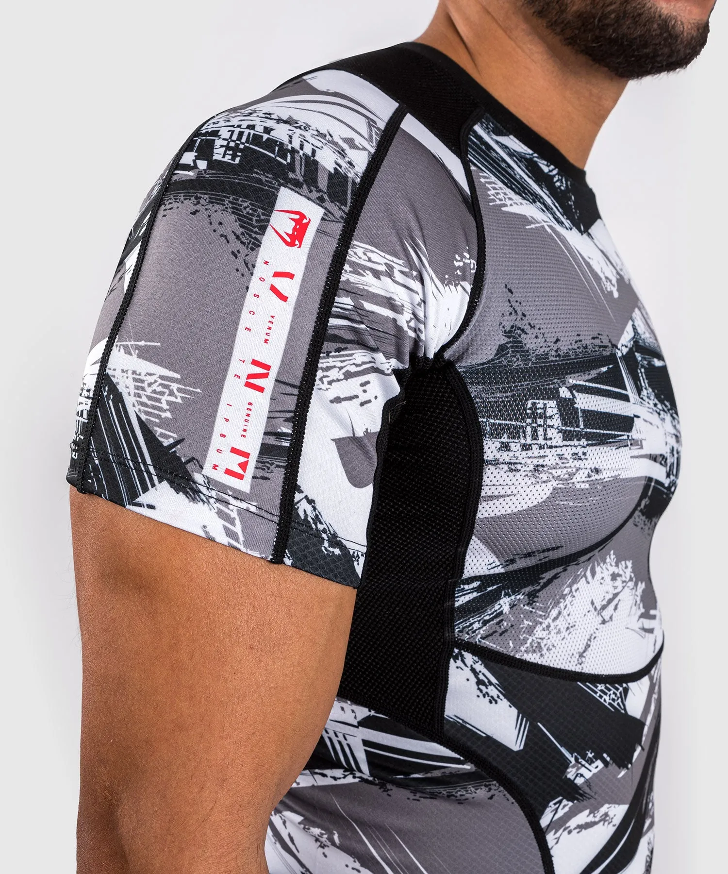 Venum Electron 3.0 Short Sleeve Rashguard - Grey/Red