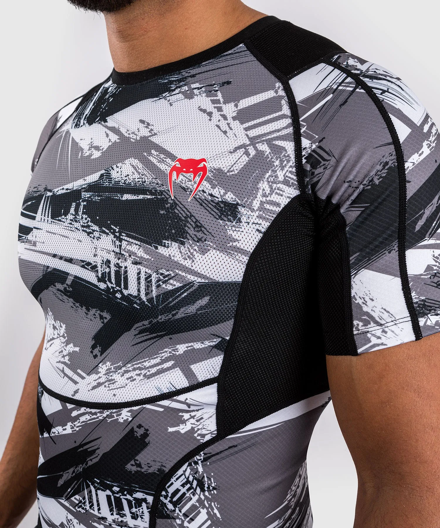 Venum Electron 3.0 Short Sleeve Rashguard - Grey/Red