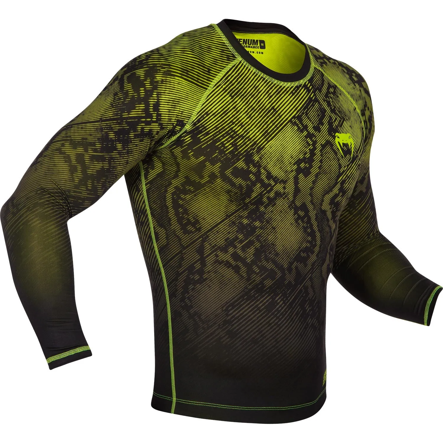 Venum Fusion Compression T-shirt - Long Sleeves - Black/Yellow